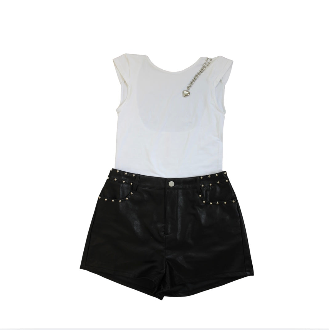 Silver Stud Shorts