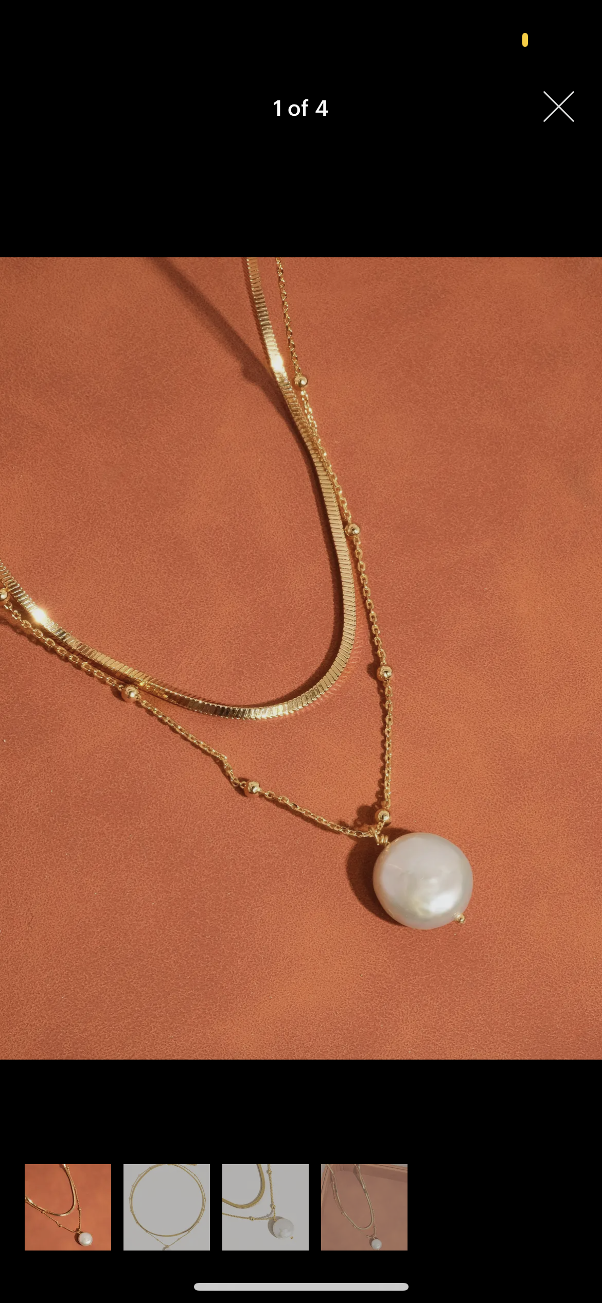 18k Gold Double Pearl Necklace