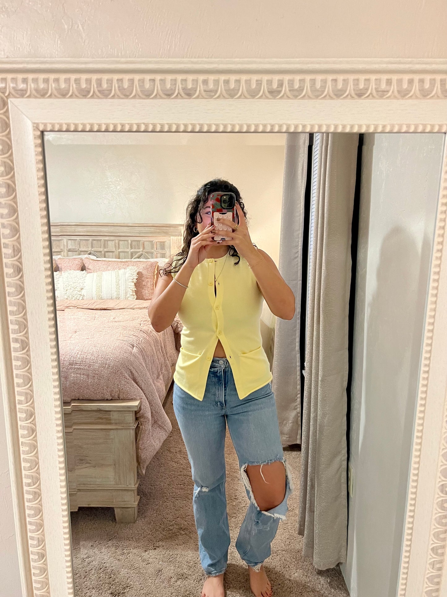 Butter Sleeveless Cardigan