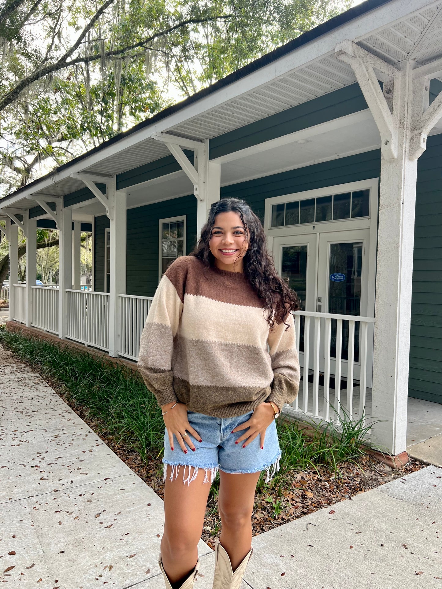 Brown Striped Sweater