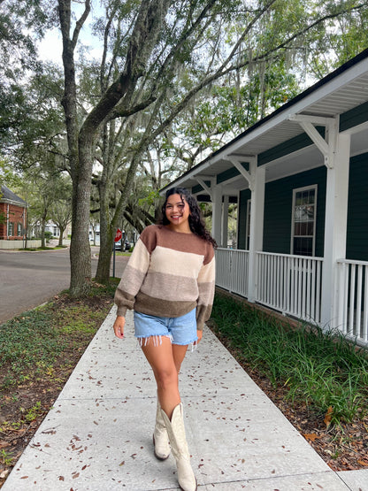 Brown Striped Sweater